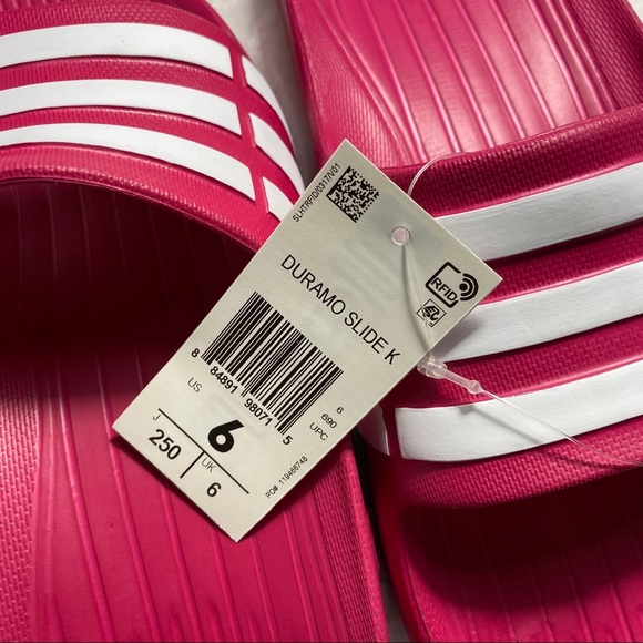 Adidas Girls Durango Slides Sandals Pink Kids 5 6 - Picture 9 of 9